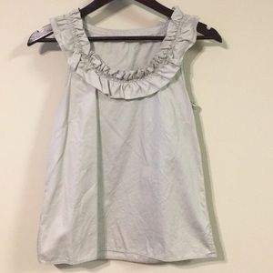 J. Crew Sleeveless Ruffle Collar Top
